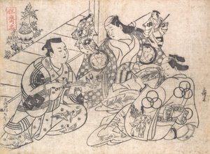 Cena de um drama, 1710-13., 1710-13. de Okumura Masanobu