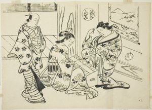 O capítulo Utsusemi de "The Tale of Genji" (Genji Utsusemi), de uma série de paródias de Genji de Okumura Masanobu