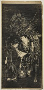 Dois meninos como os monges excêntricos Kanzan (chinês: Hanshan) e Jittoku (chinês: Shide) de Okumura Masanobu