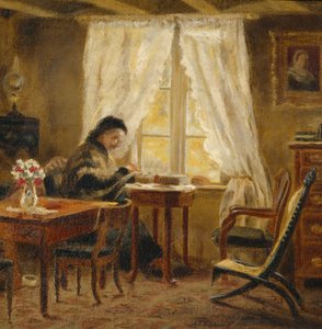 A Mãe do Artista na Sala de Estar, Holskogen (óleo sobre tela)