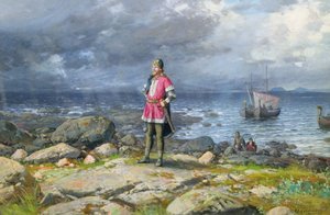 O Viking (óleo a bordo) de Olaf Nordlien