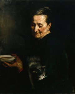 Mulher com um gato de Olav Rusti