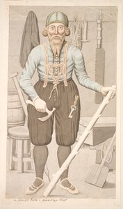 Um agricultor islandês em vestido antiquado de Olavius