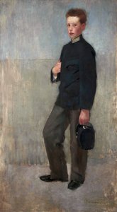 Retrato de um menino com uniforme do ensino médio