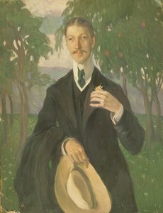 Retrato de Nikolay Gumilyev (1886-1921) 1909 (óleo sobre tela) de Olga Lyudvigovna Della Vos Kardovskaya