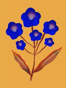 Flores azuis vibrantes de Olga Skomorokhova