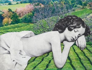 Bambino adormecido, 2020 (técnica mista sobre tela) de Olivia Gozzano