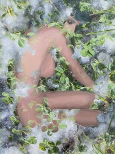 Nudo su polline, 2021 (técnica mista sobre tela)