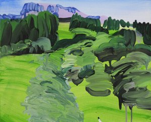 Leukerbad 1, 2012 (acrílico sobre tela) de Olivier Morel