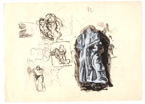 Esboços de figuras e composições de Oluf Hartmann