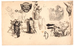 Estudos de figura e composição de Oluf Hartmann