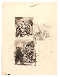 Três estudos para "Macbeth e as bruxas" de Oluf Hartmann