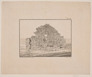 Ruínas da igreja na Groenlândia. Ilustração para W.A. Grah. Viagem de pesquisa à costa leste da Groenlândia