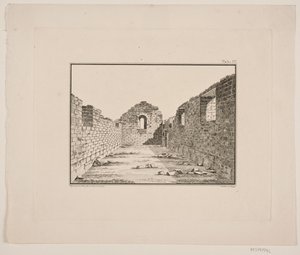 Ruínas da igreja na Groenlândia. Ilustração para W.A. Grah. Viagem de pesquisa à costa leste da Groenlândia de Oluf Olufsen Bagge