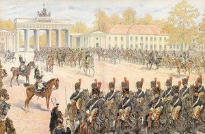 Napoleão entrando em Berlim em triunfo de Onfray de Breville Job