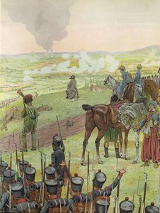 Napoleão, sentado em um tambor, na Batalha de Bautzen, 20-21 de maio de 1813