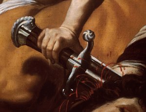 Detalhe da espada de Davi de Davi e Golias