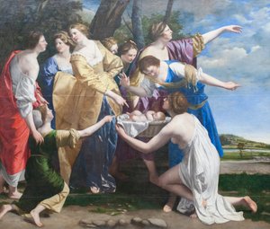 A descoberta de Moisés, início da década de 1630 (óleo sobre tela) de Orazio Gentileschi