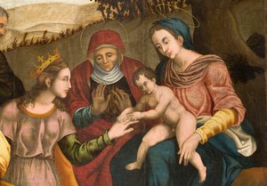 Casamento de Santa Catarina, pormenor de Orazio da Spinazzola Iacobetta