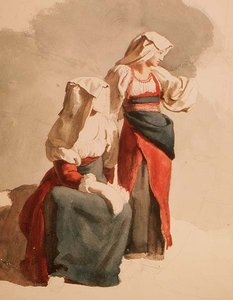 Raparigas Camponesas Italianas, c.1834 (aguarela)