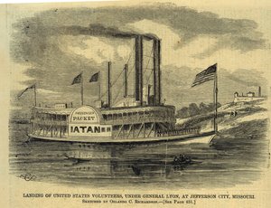 Aterragem de Voluntários dos Estados Unidos, sob o General Lyon, em Jefferson City, Missouri. de Orlando C. Richardson