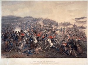A Batalha de Balaclava (Balaklava) em 25 de Outubro de 1854 - Norie, Orlando (1832-1901) - 1855 - Litografia a cores - 55,4x74,3 - Colecção Privada