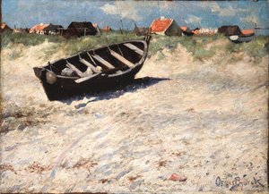 Barco em South Beach em Skagen