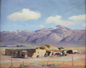Adobe House, c. 1940 (óleo a bordo)