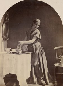 Moda inglesa no café da manhã, ca. 1860.