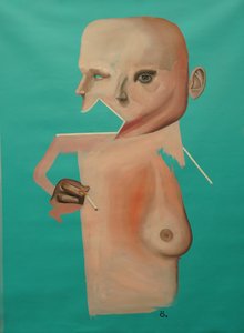 Funny Thing, 2022 (acrílico e óleo sobre tela) de Oscar Nin