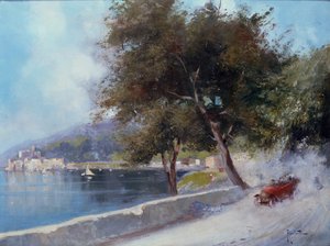 Corrida no Lago (óleo sobre tela) de Oscar Ricciardi