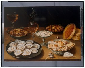 Natureza morta de ostras num prato de estanho de Osias the Elder Beert