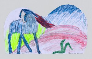 Cavalo Azul depois de Franz Marc de Oskar Ludwig