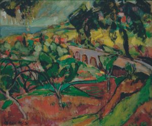 Paisagem com viaduto