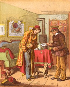 Pagando pela entrega de cartas, c1870 de Oskar Pletsch