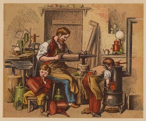 O Homem de Lata (litografia a cores) de Oskar Pletsch