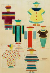 7 figurinhas para rouxinol de Oskar Schlemmer