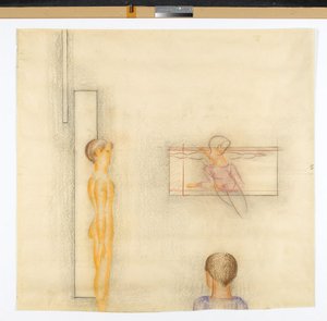 Folkwang-Zyklus: Dreiergruppe mit Schwebendem de Oskar Schlemmer