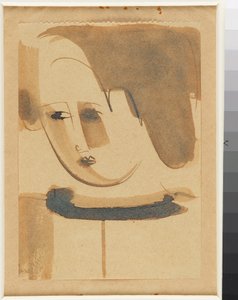 Mädchenkopf, leicht nach links geneigt de Oskar Schlemmer