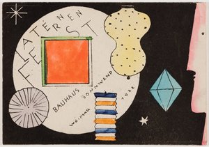 Postkarteneinladung zu einem Laternenfest de Oskar Schlemmer