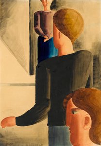 Três Figuras no Quarto Simples Gesto, 1928. de Oskar Schlemmer