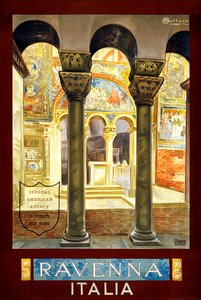 Cartaz de viagem de Ravenna, c.1925 (cor litho) de Osvaldo Ballerio