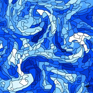 Fluxo de mosaico azul de Osvaldo Russo