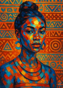 Retrato de uma mulher africana colorida de Osvaldo Russo