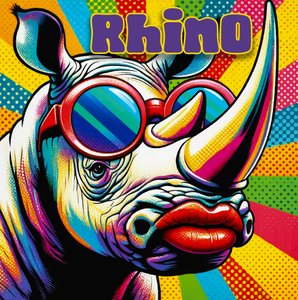 Rinoceronte Pop Colorido de Osvaldo Russo