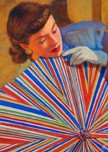 Guarda-chuva elegante às riscas para senhora de Osvaldo Russo