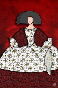 Senhora elegante com vestido floral