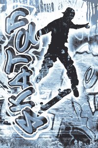 Ação de skate com grafite