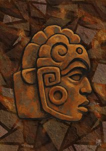 Cabeça de pedra maia de Osvaldo Russo