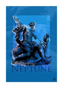 Escultura de Neptuno, o Deus do Mar de Osvaldo Russo